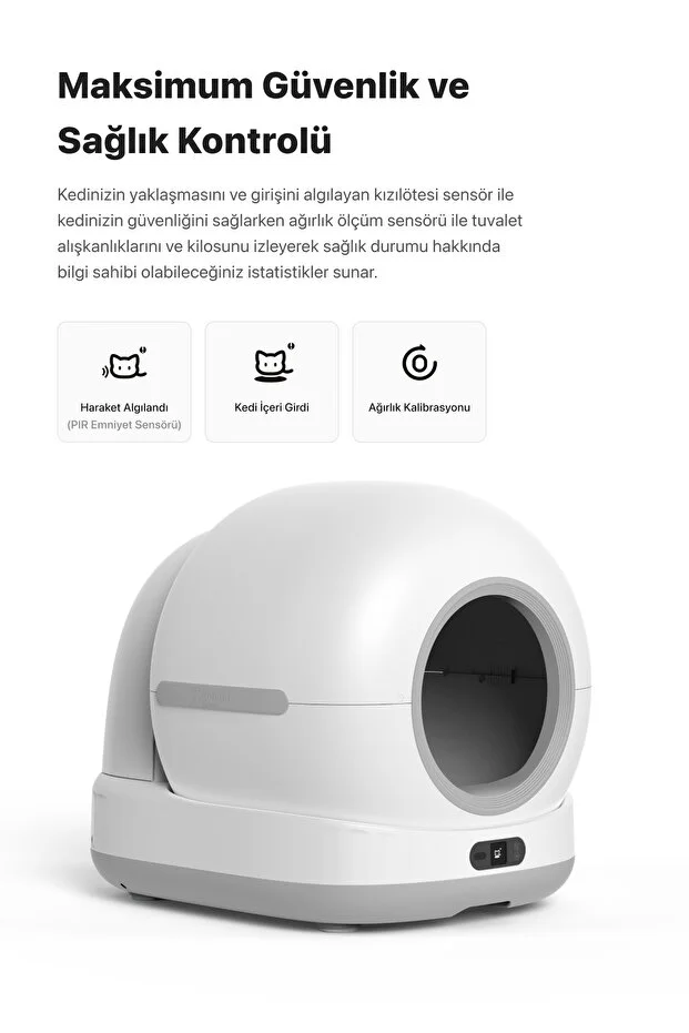 Otomatik Kedi Tuvaleti | 72L, 7L Atık Hazneli, UV, Wifi, Mobil Kontrol, Akıllı Kedi Tuvaleti (X8624) Otomatik Kedi Tuvaleti | 72L, 7L Atık Hazneli, UV, Wifi, Mobil Kontrol, Akıllı Kedi Tuvaleti (X8624)